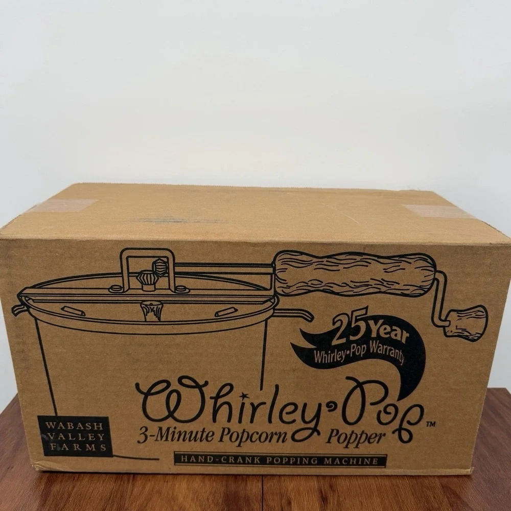 Whirley Pop Stovetop Popcorn Popper 2.5 qt Aluminum Silver w/ Lid New In Box